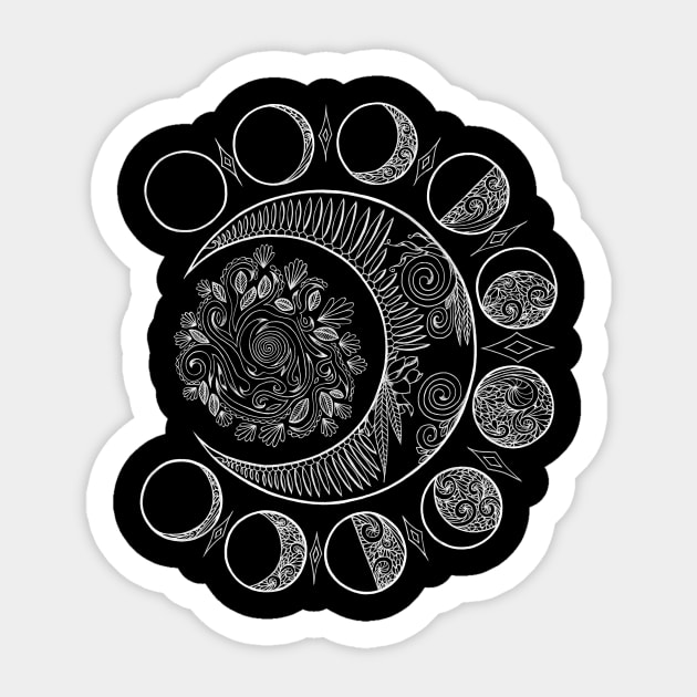 Moon Phases at Midnight Sticker by NicoleWhelan